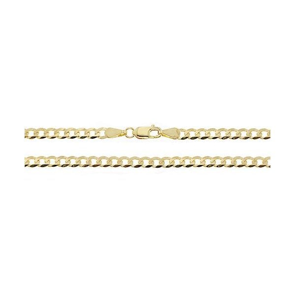 9CT YEL GOLD FLT BVLD CURB CHAIN