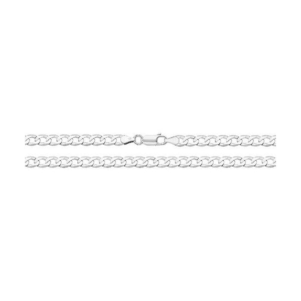 9CT WHT GOLD FLT CURB BVLD CHAIN