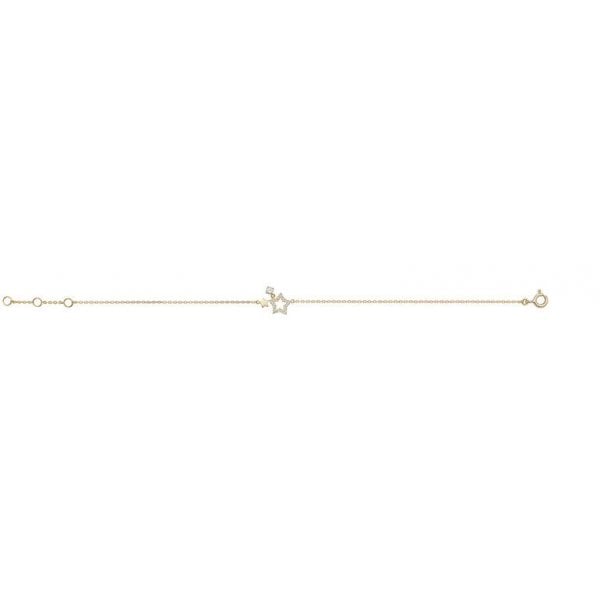 9CT GOLD LADIES' 7.25 IN CZ STAR BRACELET