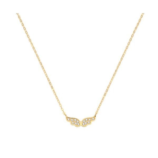 9CT YEL GOLD CZ WINGS NECKLET