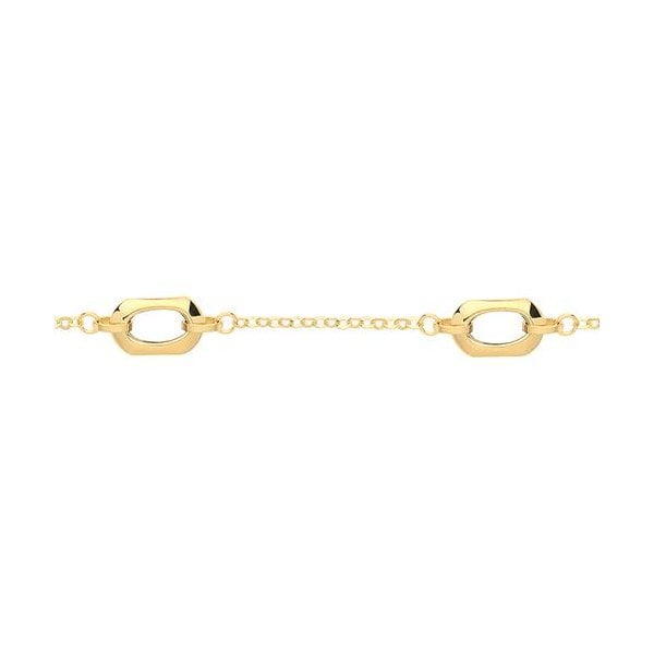 9CT YEL GOLD HEXAGON BRACELET
