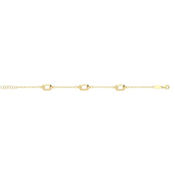 9CT YEL GOLD HEXAGON BRACELET