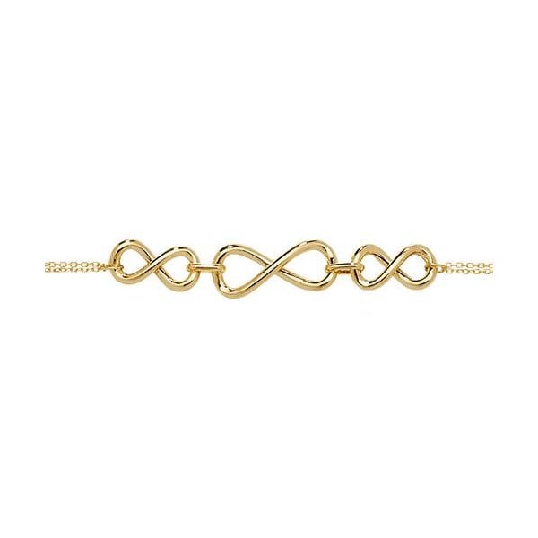 9CT YEL GOLD LADIES' 7.5 INCH TRIPLE INFINITY BRAC