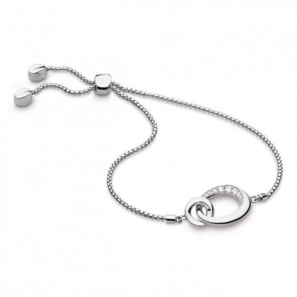 Bevel Cirque Cubic Zirconia Link Toggle Bracelet