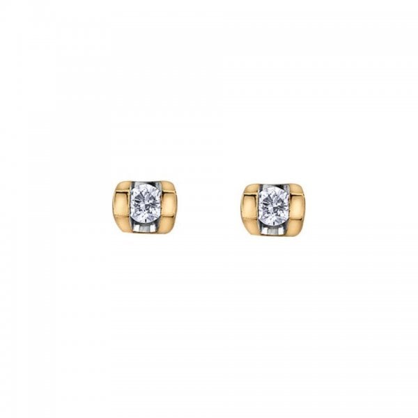 10K Gold Tension Set Diamond Earrings