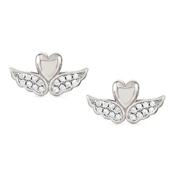 Sweetrock Romance Silver Winged Heart Earrings
