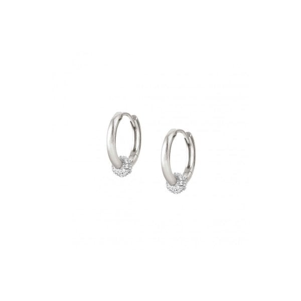 Sterling Silver Soul CZ Hoop Earrings
