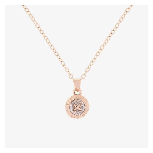Elvina Rose Gold Finish Mini Button Glitter Pendan