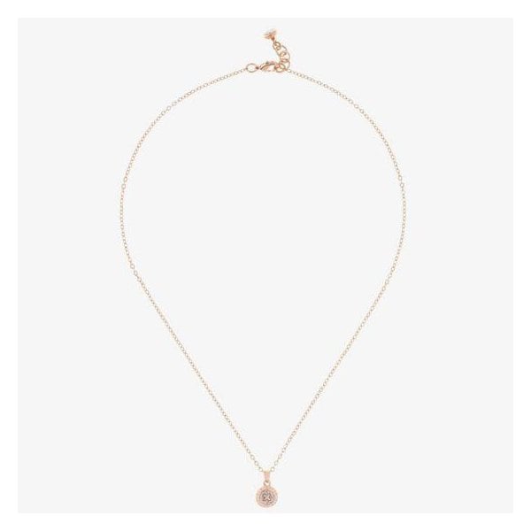 Elvina Rose Gold Finish Mini Button Glitter Pendan