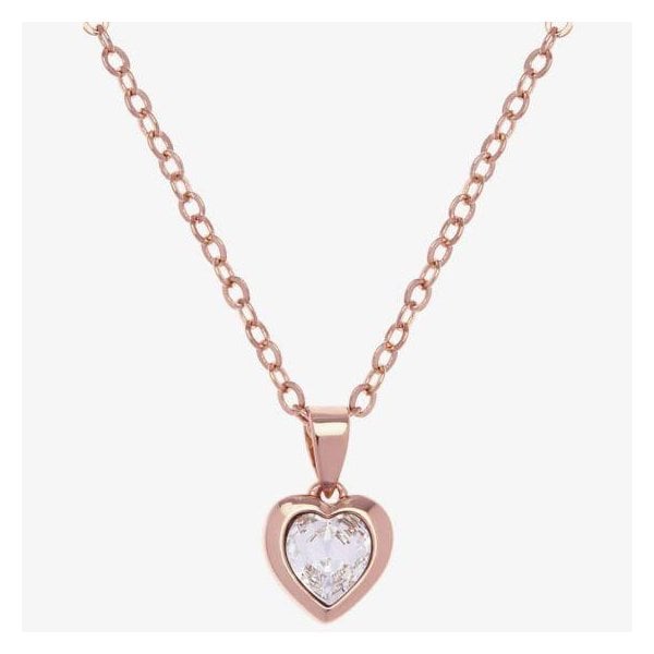 Hannela Rose Gold Finish Crystal Heart Pendant