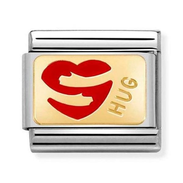 Gold Heart Hug Charm