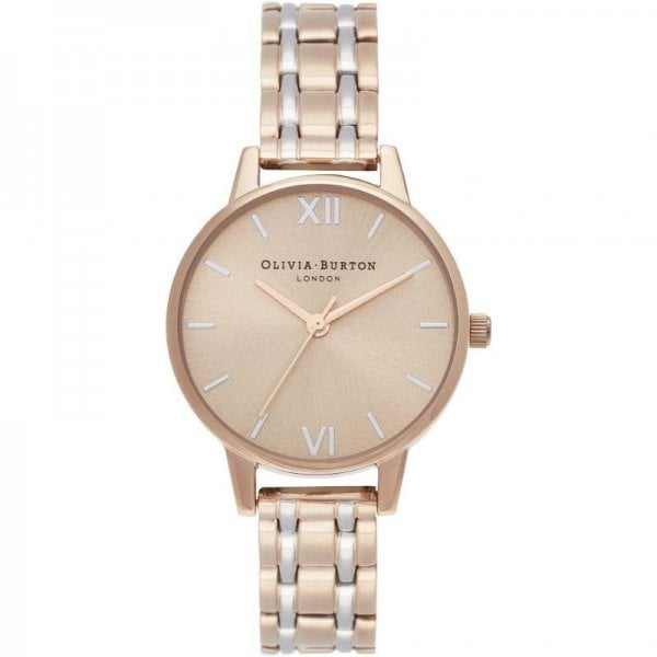 Midi Dial Pale Rose Gold & Silver Watch