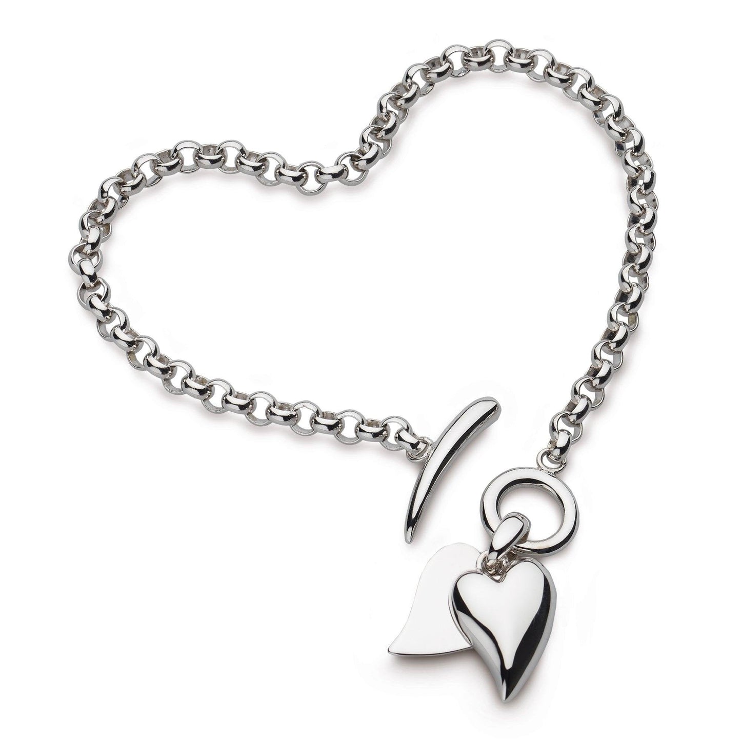 Desire Love Duet Heart 7.5" T- Bar Bracelet