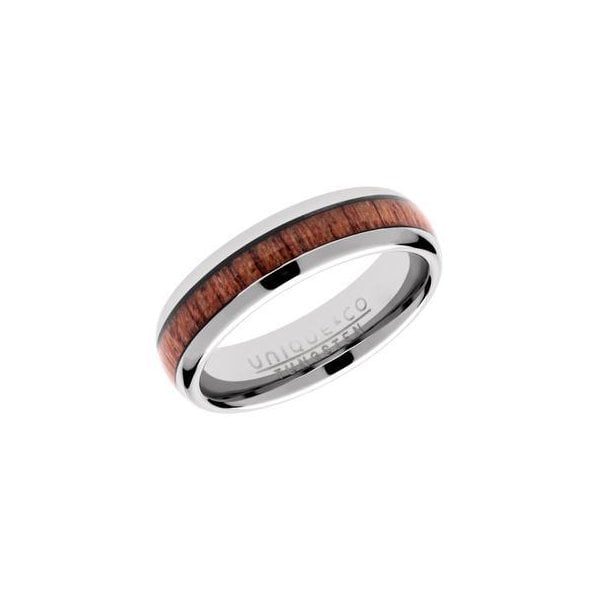 Tungsten Ring with Wood Inlay SIZE 64