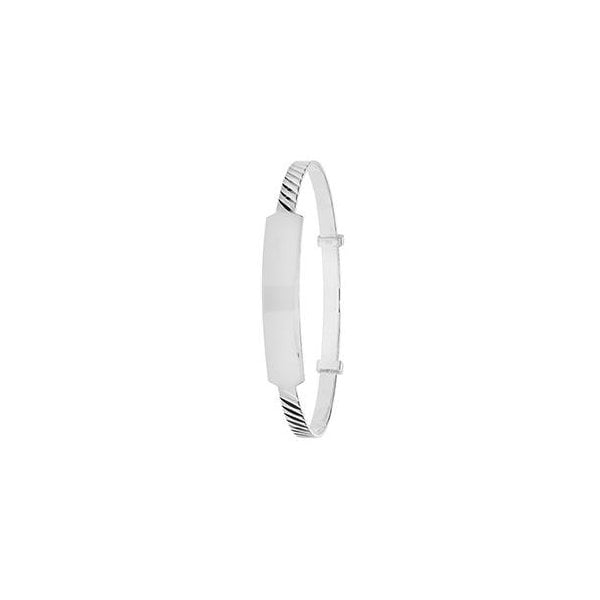 SILVER BABIES' ROUND DIA CUT ID EXPANDABLE BANGLE