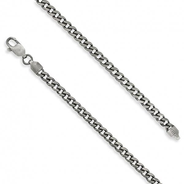 Oxidised Silver Gents Necklace Chain - 56cm