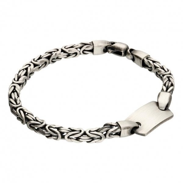 Oxidised Sterling Silver Bracelet - 22cm Twist