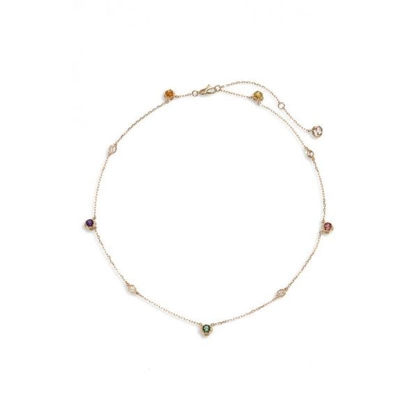 Interlocking G Necklace - Yellow Gold, Multistone