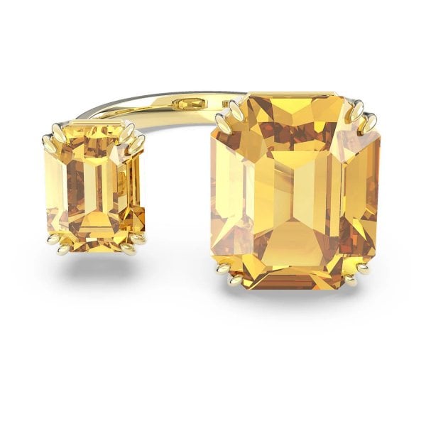 Millenia open ring Square cut crystals, Yellow S58