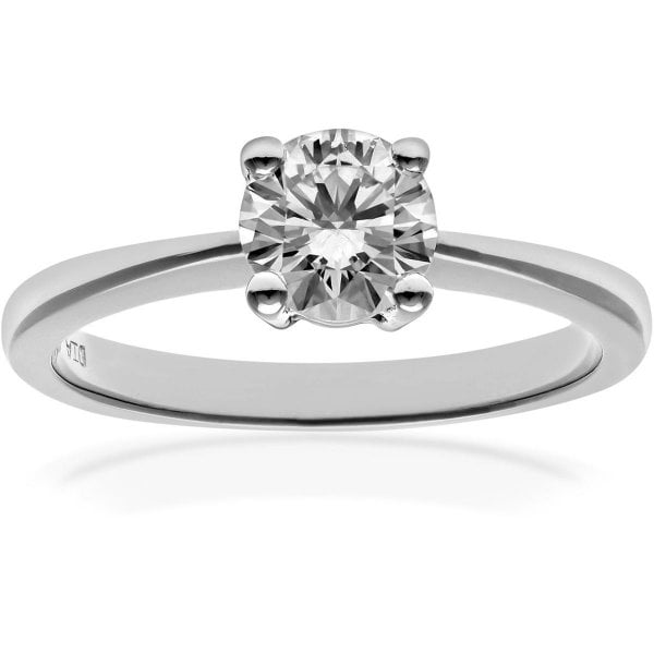 0.75ct Diamond, Platinum Solitaire Ring - Size M