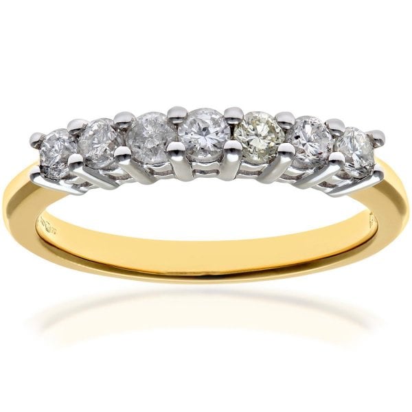 0.5ct Diamond, 18k Yellow Gold Ring - Size O
