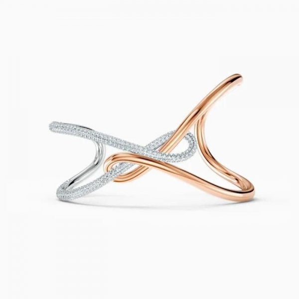 SWAROVSKI INFINITY CUFF, WHITE, MIXED METAL FINISH