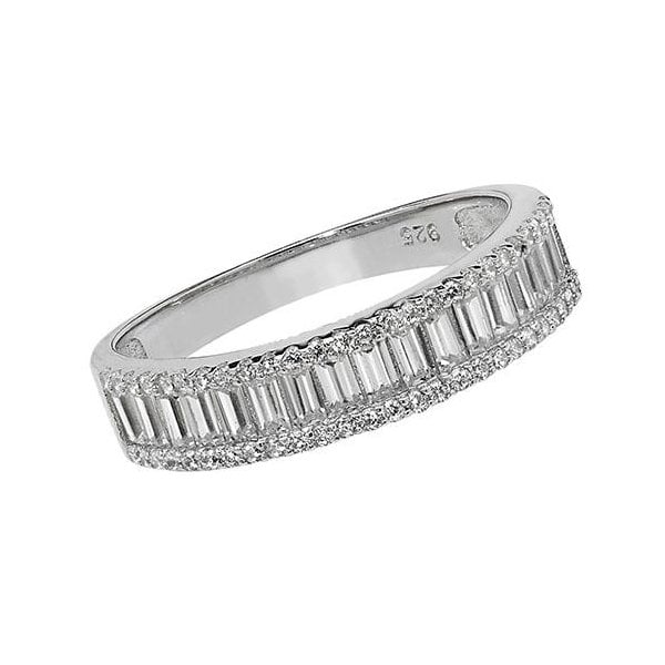 Silver Ladies CZ Ring SIZE J
