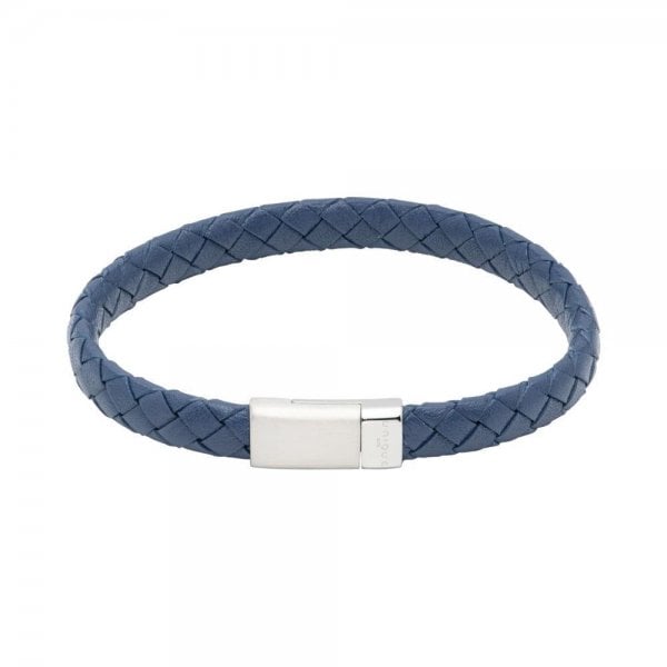 Navy Leather Bracelet 21cm