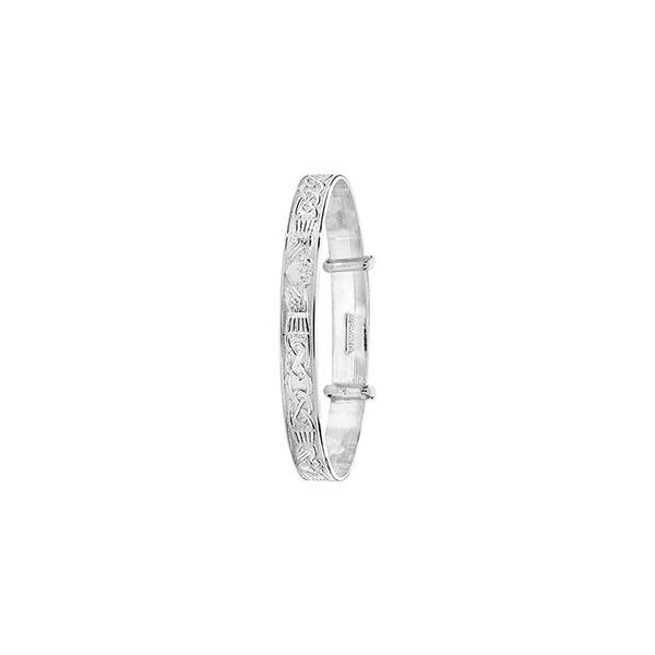 SILVER BABIES' CELTIC DESIGN BANGLE
