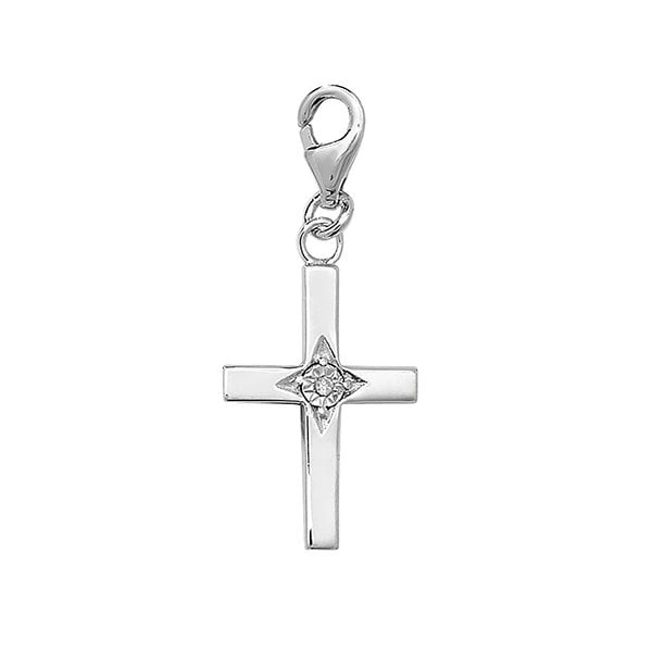 Silver CZ Cross Pendant