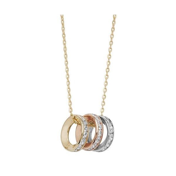 9ct Yellow Gold Ladies E Col Rings 18" Necklet