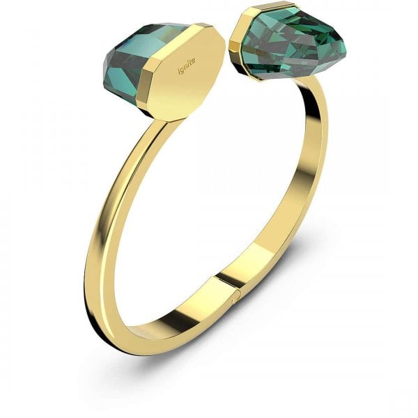 Lucent Emerald Gold-tone Bangle