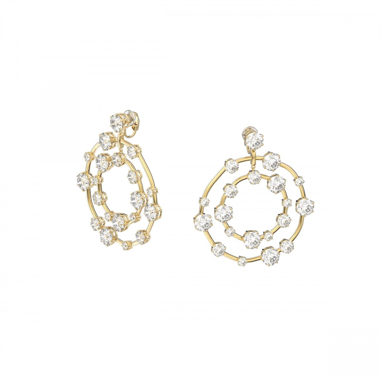 Constella clip earrings Circular, White