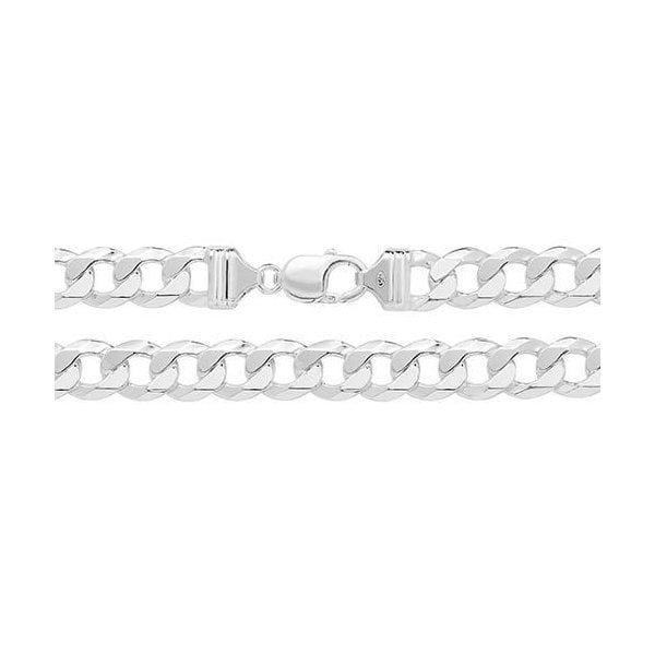 GENTS SILVER FLAT CURB CHAIN 20"