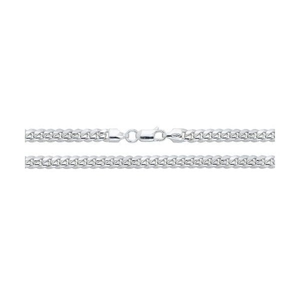 SILVER CURB CUBAN CHAIN 18"