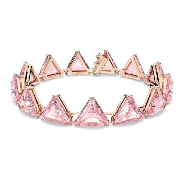 Millenia bracelet Triangle cut crystals, Rose-gold