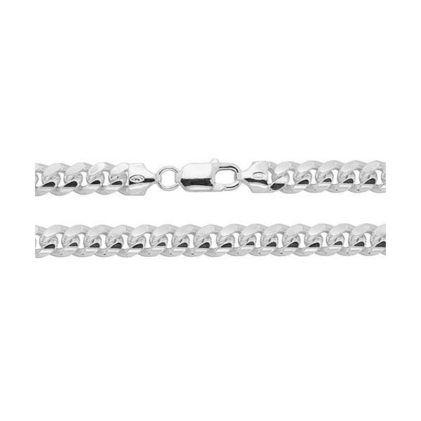 SILVER CURB CUBAN CHAIN 8"
