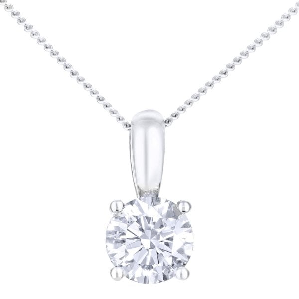 0.50ct Diamond, 18k White Gold Solitaire Pendant