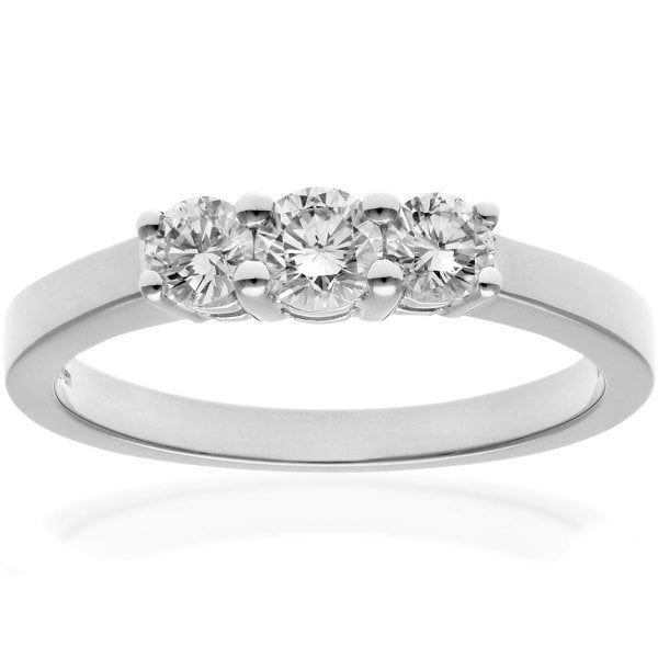 0.5ct Diamond, 18k White Gold Ring - Size P