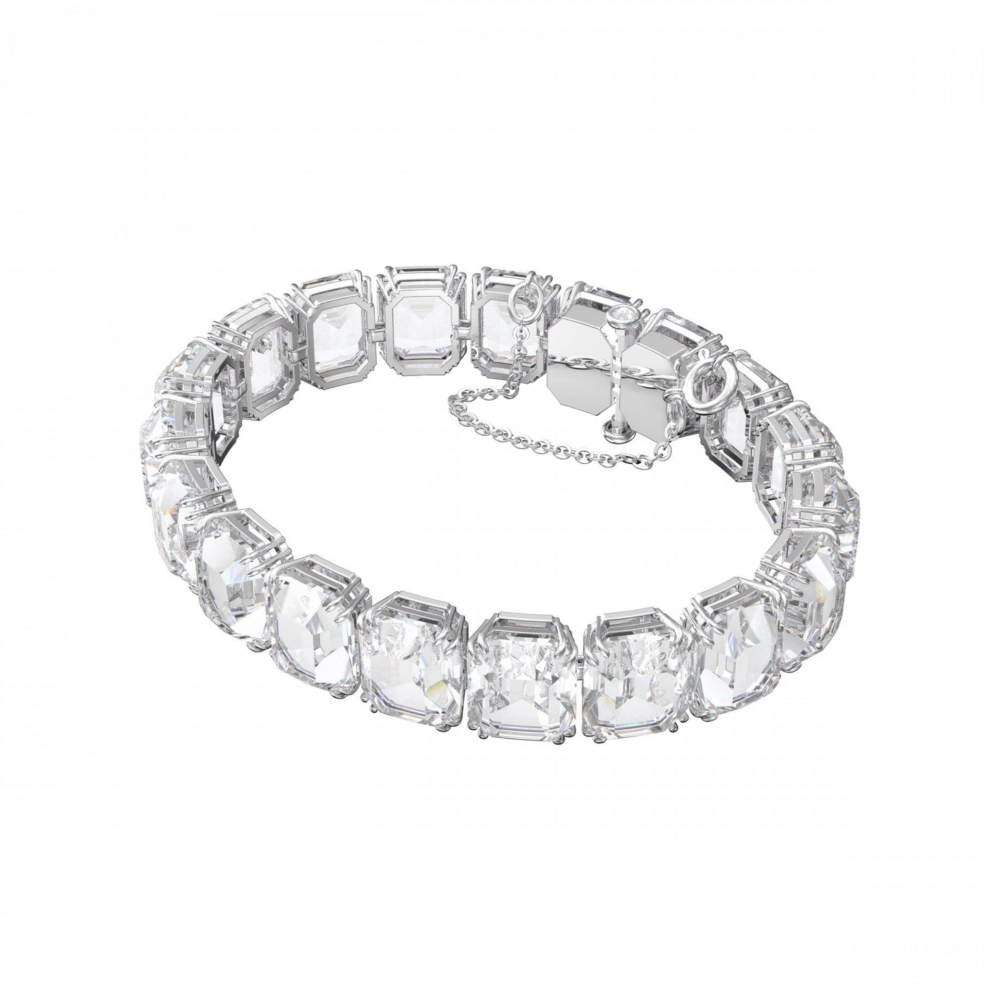 Millenia bracelet, Octagon cut crystals, White,
