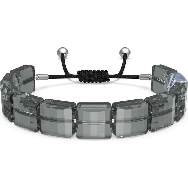 Letra bracelet, Horse shoe, Gray, Rhodium plated