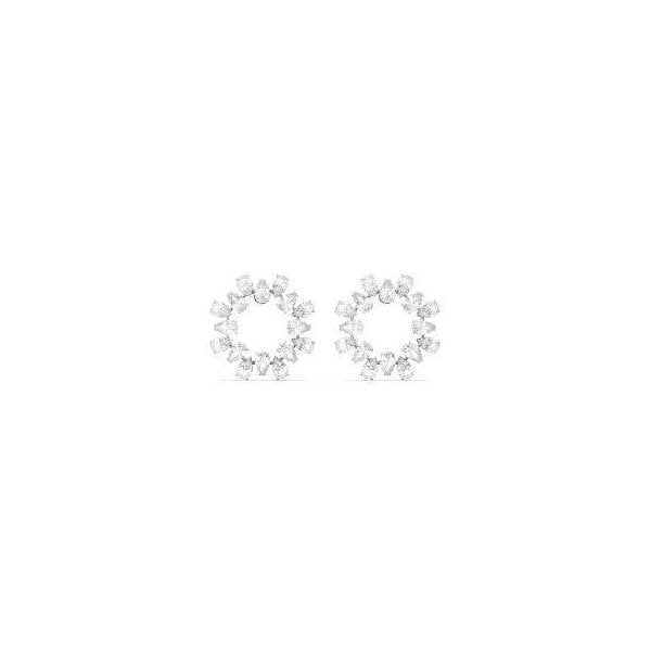 Millenia earrings Circle, Pear cut crystals