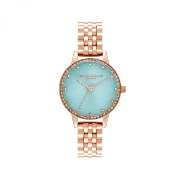 Mint & Rose Gold Classic Sparkle Bezel Ladies