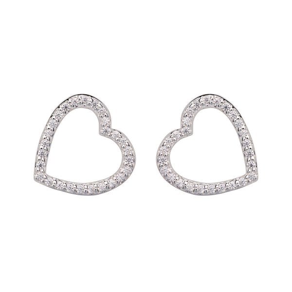 Sterling Silver Stud Earrings with CZ