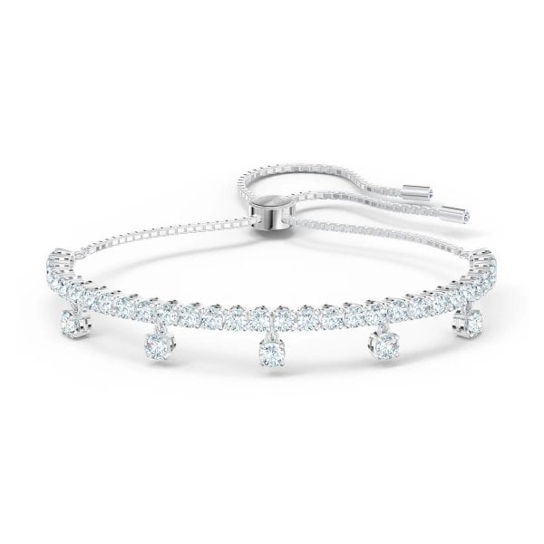Subtle Drops bracelet, White, Rhodium plated