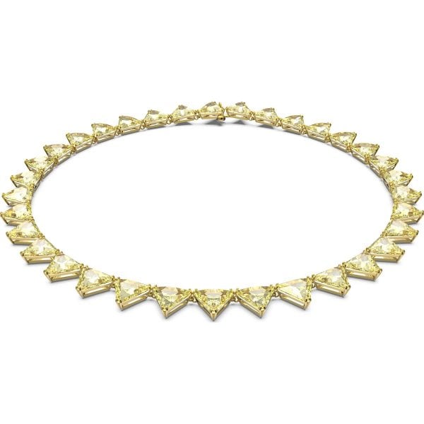 Millenia necklace, Triangle cut crystals, Yellow