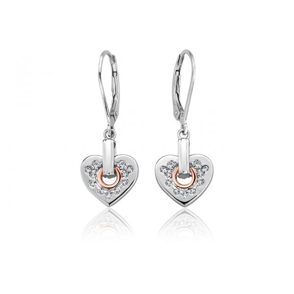 Cariad Sparkle Heart Earrings