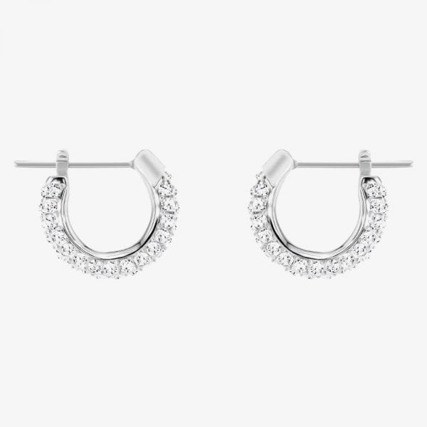 Stone hoop earrings