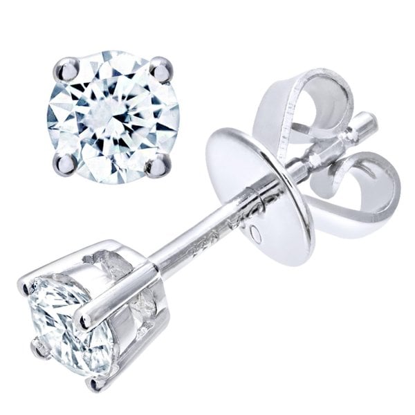 0.33ct Diamond, 18k White Gold Earrings