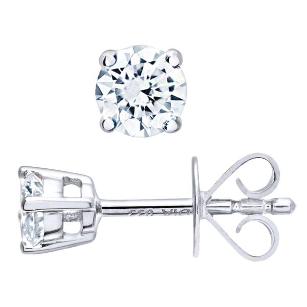 0.33ct Diamond, 18k White Gold Earrings